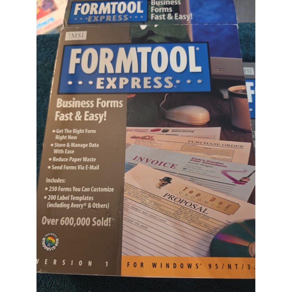 IMSI FORMTOOL EXPRESS PC SOFTWARE Big Box Complete forms 1998 vintage win95